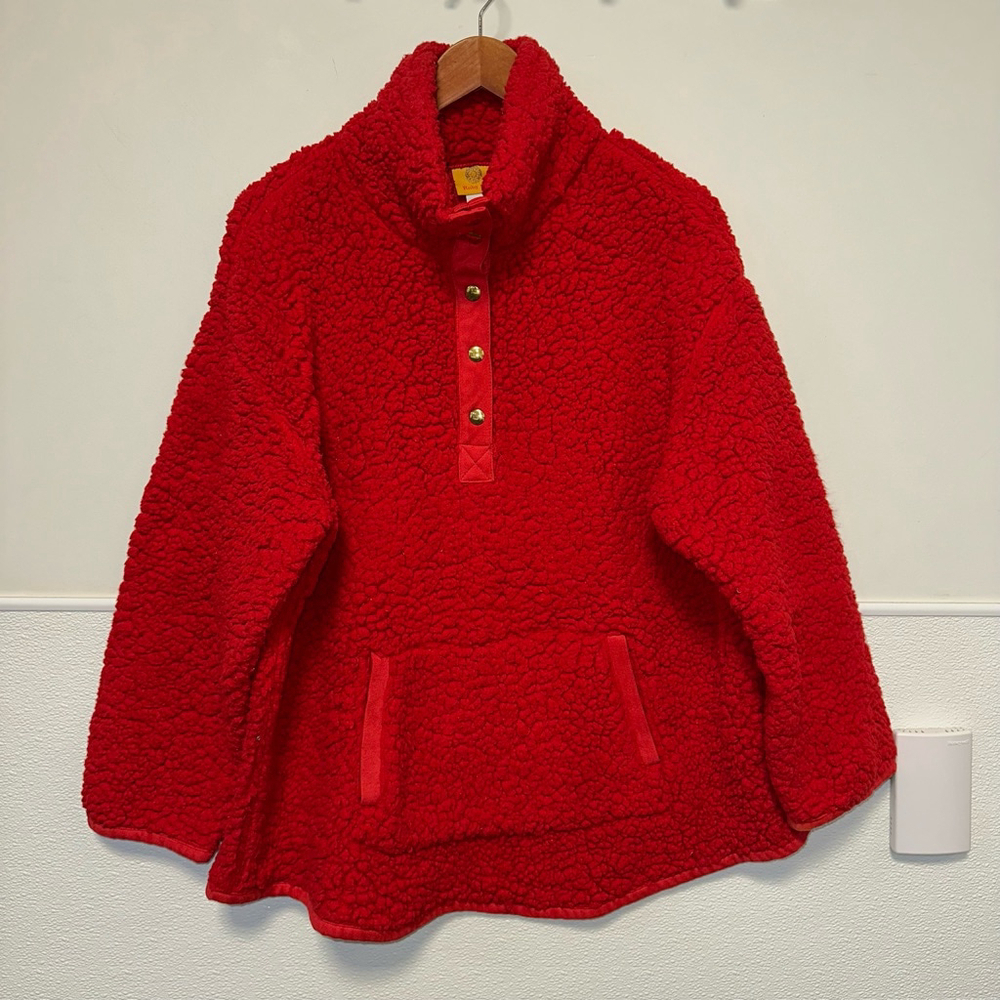 Ruby Rd. Road Women’s Pullover Fleece Sweatshirt Size L Red 100% Polyester